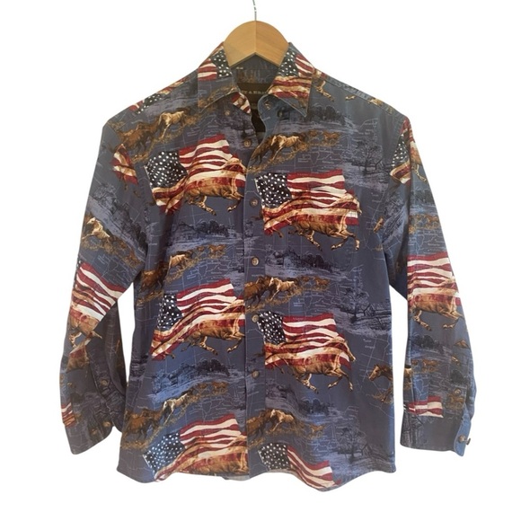 Brit & Bridle Boys Rodeo Western Button Down Shirt - Picture 1 of 5